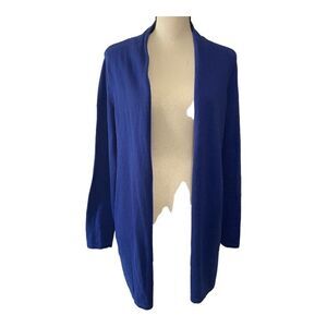 Chico's Easywear Open Front Lightweight Cardigan Royal Blue Size 1
